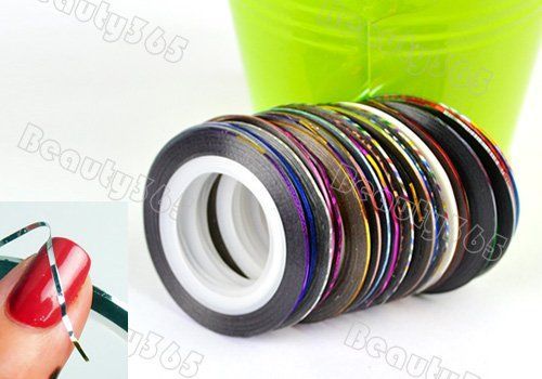 30 fitinhas sortidas para unhas.