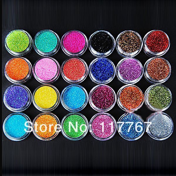 24 glitters para unhas.